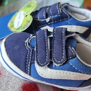 Blue and white baby shoes